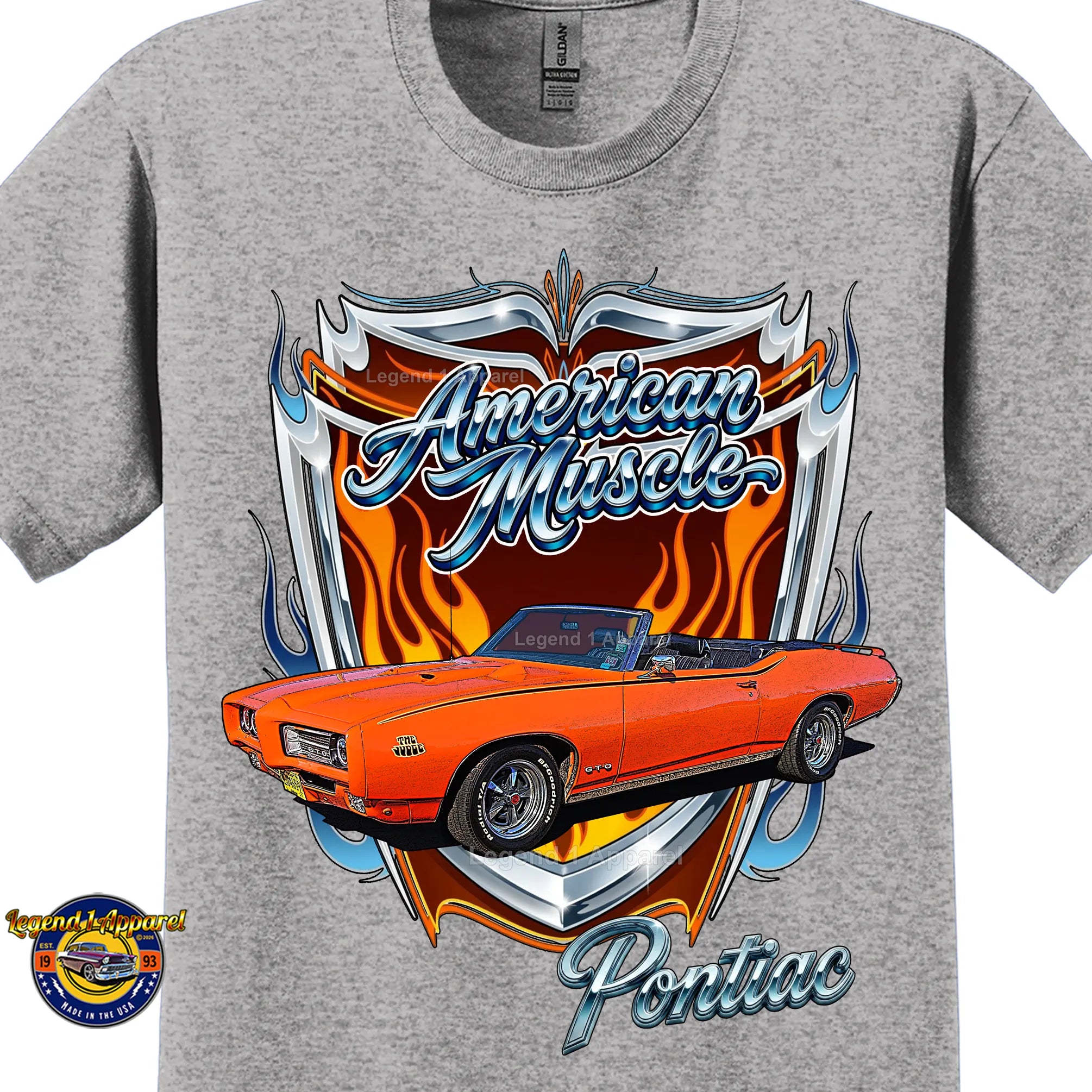 1969 Pontiac GTO American Muscle T-Shirt – 69 Judge GTO Classic Car Graphic Tee