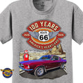 1967 Ford Mustang Fastback Classic Car Graphic Tee – Route 66 100 Years T-Shirt