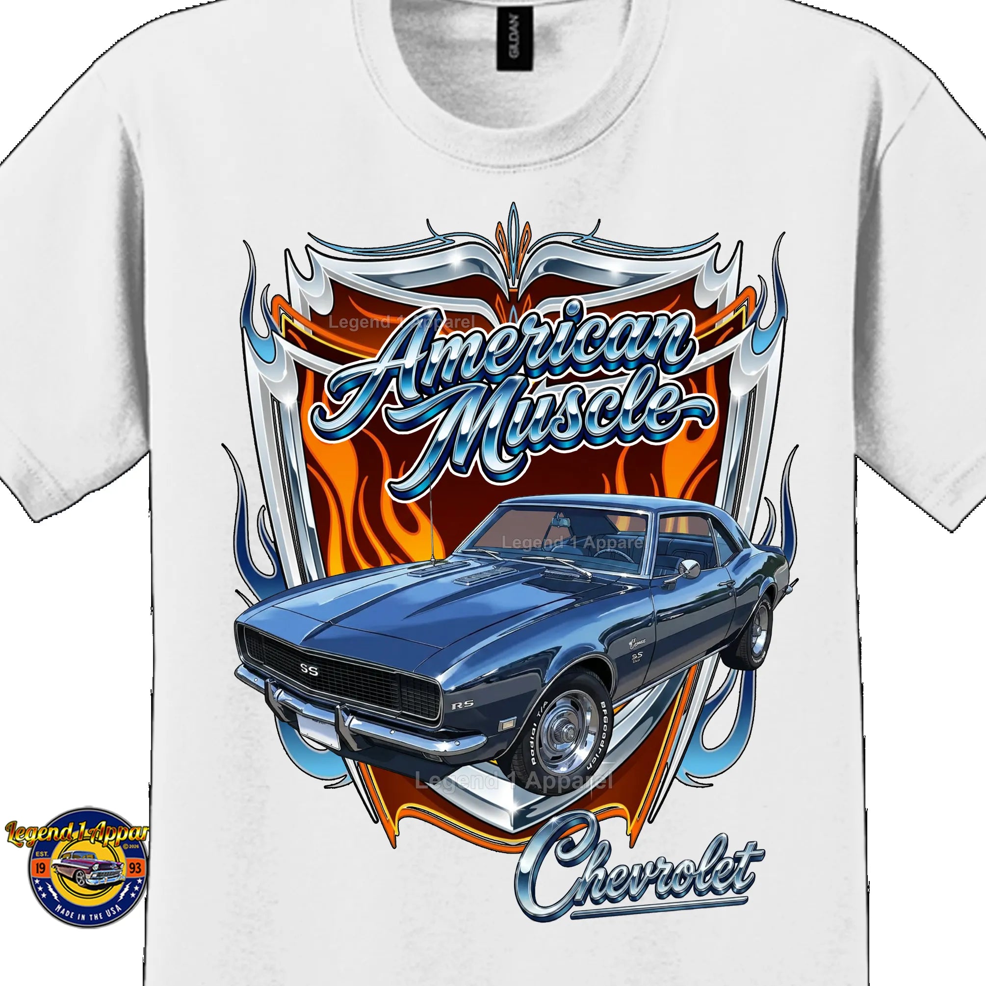 1968 Chevrolet Camaro American Muscle T-Shirt – 68 Chevy Classic Car Graphic Tee