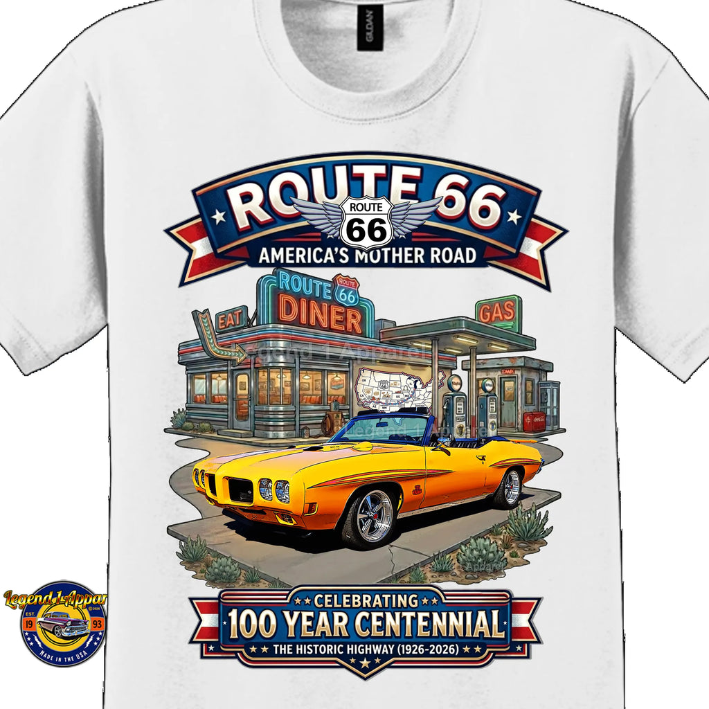 1970 Pontiac Judge GTO Classic Car Graphic Tee – Route 66 Centennial T-Shirt