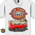 1963 Chevrolet Corvette C2 Classic Car Graphic Tee – Route 66 100 Years T-Shirt