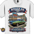 1971 Plymouth Roadrunner Classic Car Graphic Tee – Route 66 Centennial T-Shirt