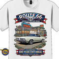 1970 Oldsmobile Cutlass Supreme Convertible Classic Car Graphic Tee – Route 66 Centennial T-Shirt