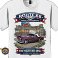 1955 Ford Thunderbird Classic Car Graphic Tee – Route 66 Centennial T-Shirt