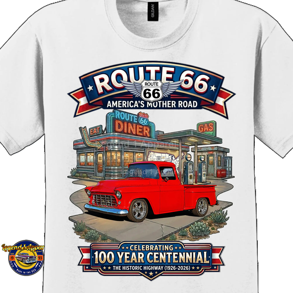1956 Chevrolet Pick up Classic Truck Graphic Tee – Route 66 Centennial T-Shirt