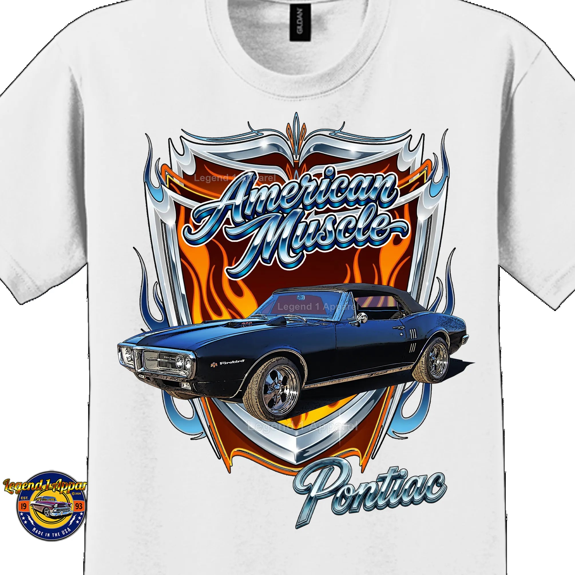 1967 Pontiac Firebird American Muscle T-Shirt – 67 Firebird Classic Car Graphic Tee