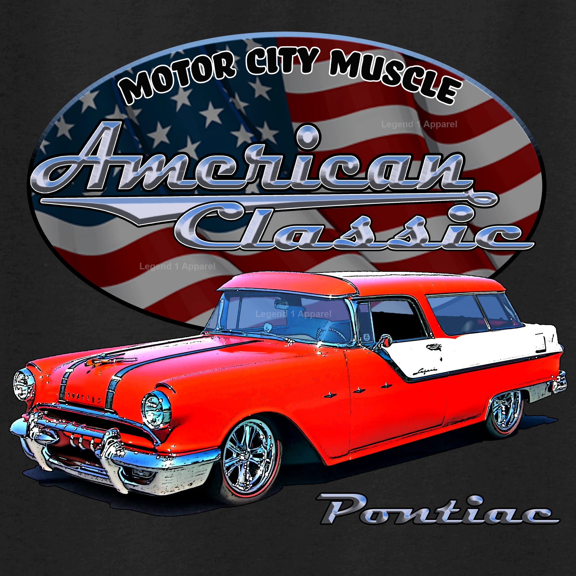 1956 Pontiac Safari Station Wagon - American Classic Muscle Car T-shirt
