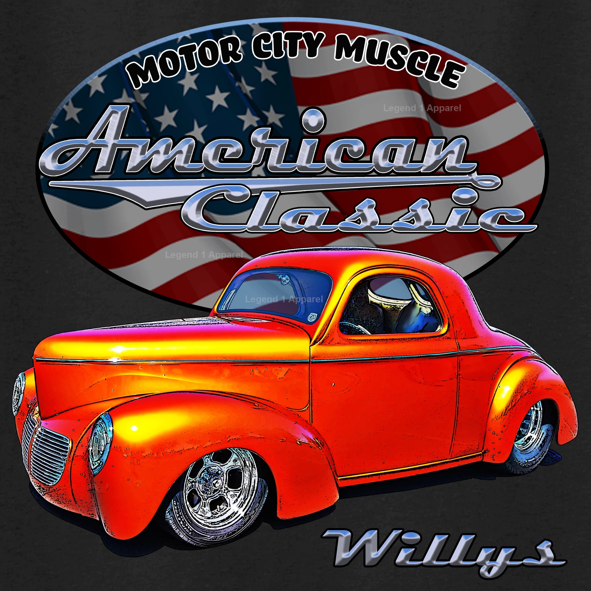 1941 Willys Coupe - American Classic Muscle Car T-shirt