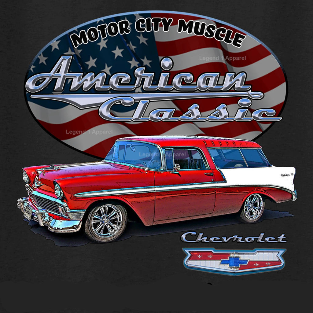 1956 Chevrolet Bel Air Nomad - American Classic Muscle Car T-shirt