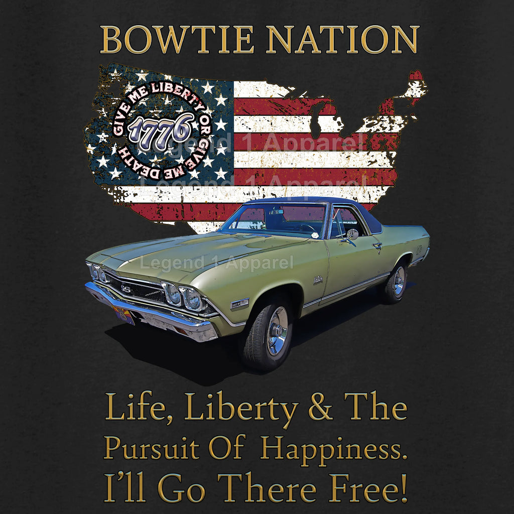 1969 Chevrolet El Camino Bowtie Nation T-Shirt – 69 Chevy Classic Truck Graphic Tee