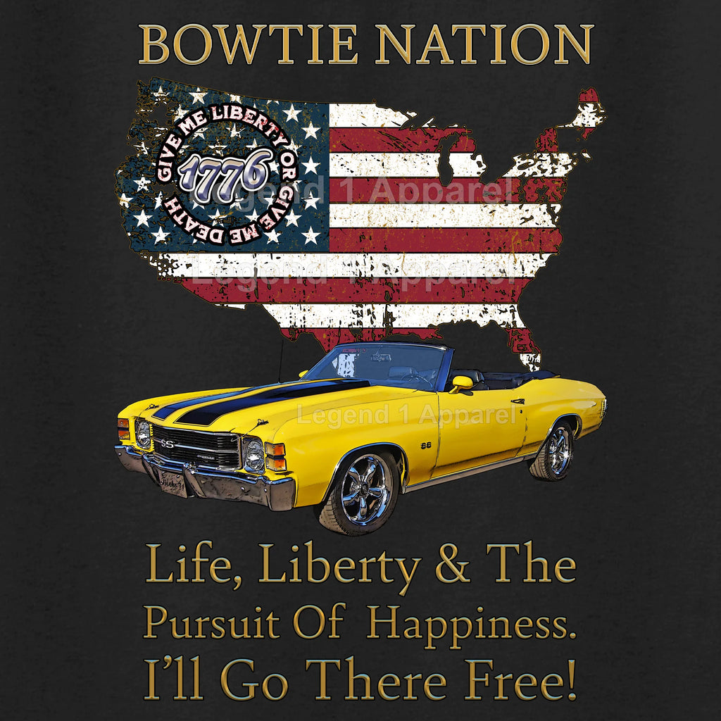 1971 Chevrolet Chevelle Convertible SS Bowtie Nation T-Shirt – 71 Chevy Classic Car Graphic Tee