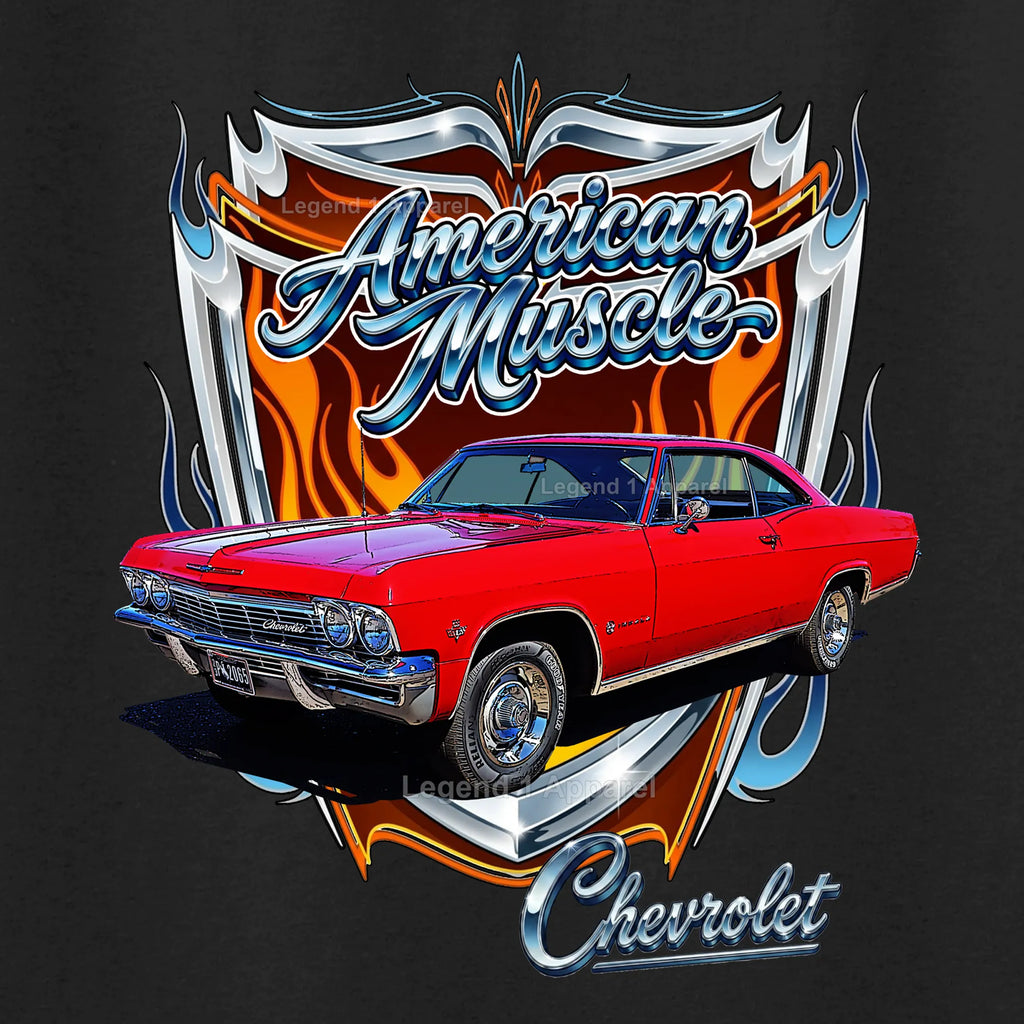 1965 Chevrolet Impala SS American Muscle T-Shirt – 65 Chevy Classic Car Graphic Tee