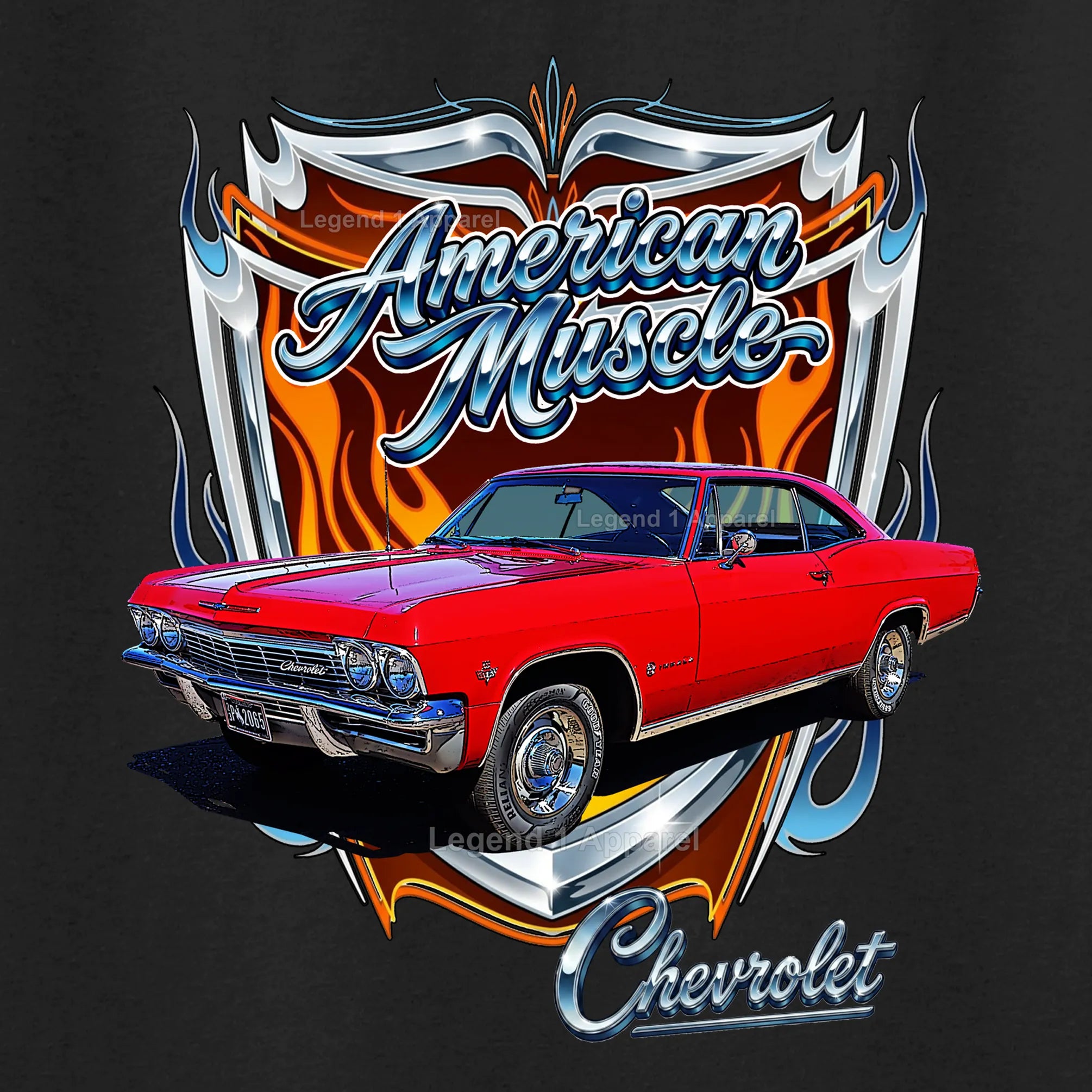 1965 Chevrolet Impala SS American Muscle T-Shirt – 65 Chevy Classic Car Graphic Tee