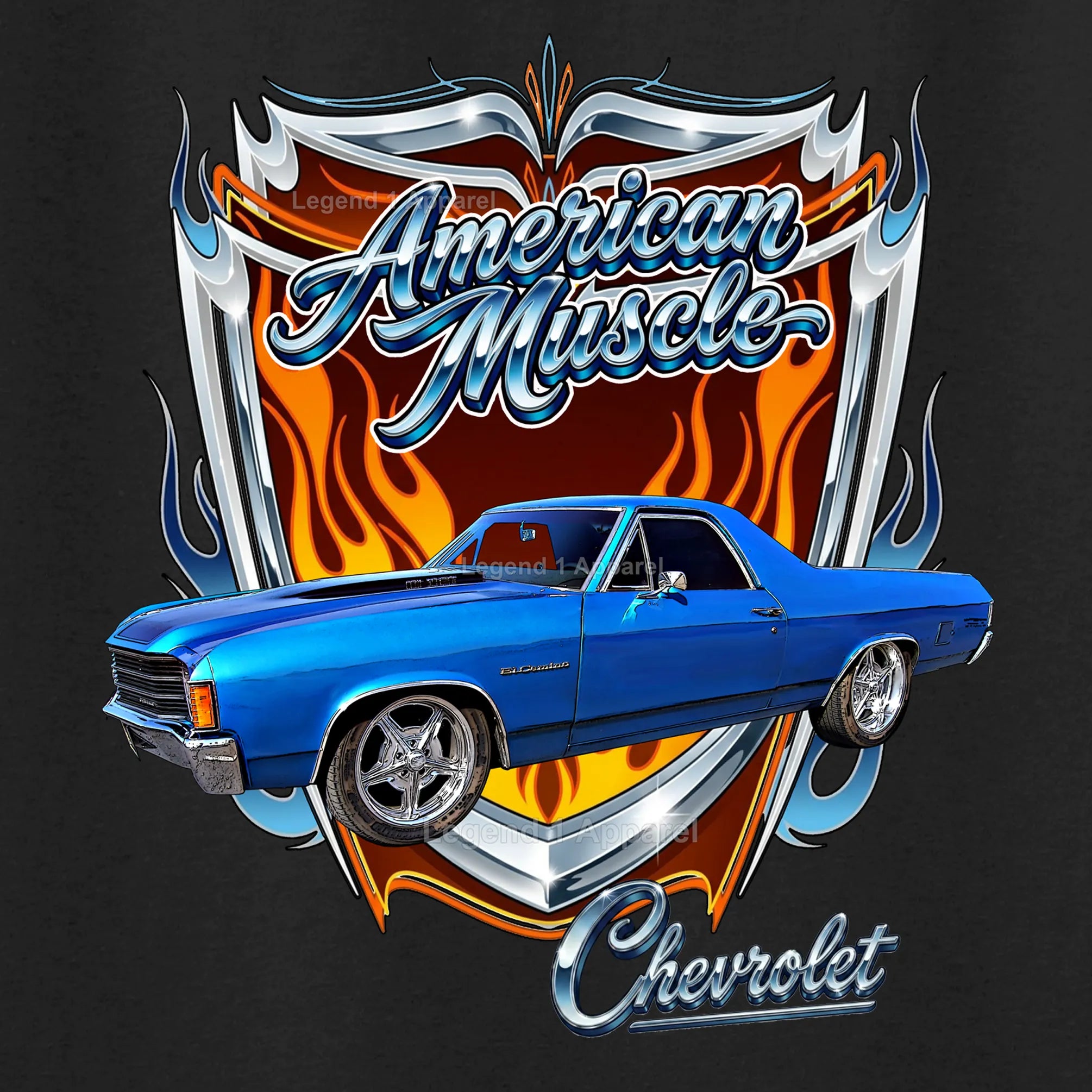 1972 Chevrolet El Camino SS American Muscle T-Shirt – 72 Chevy Classic Truck Graphic Tee