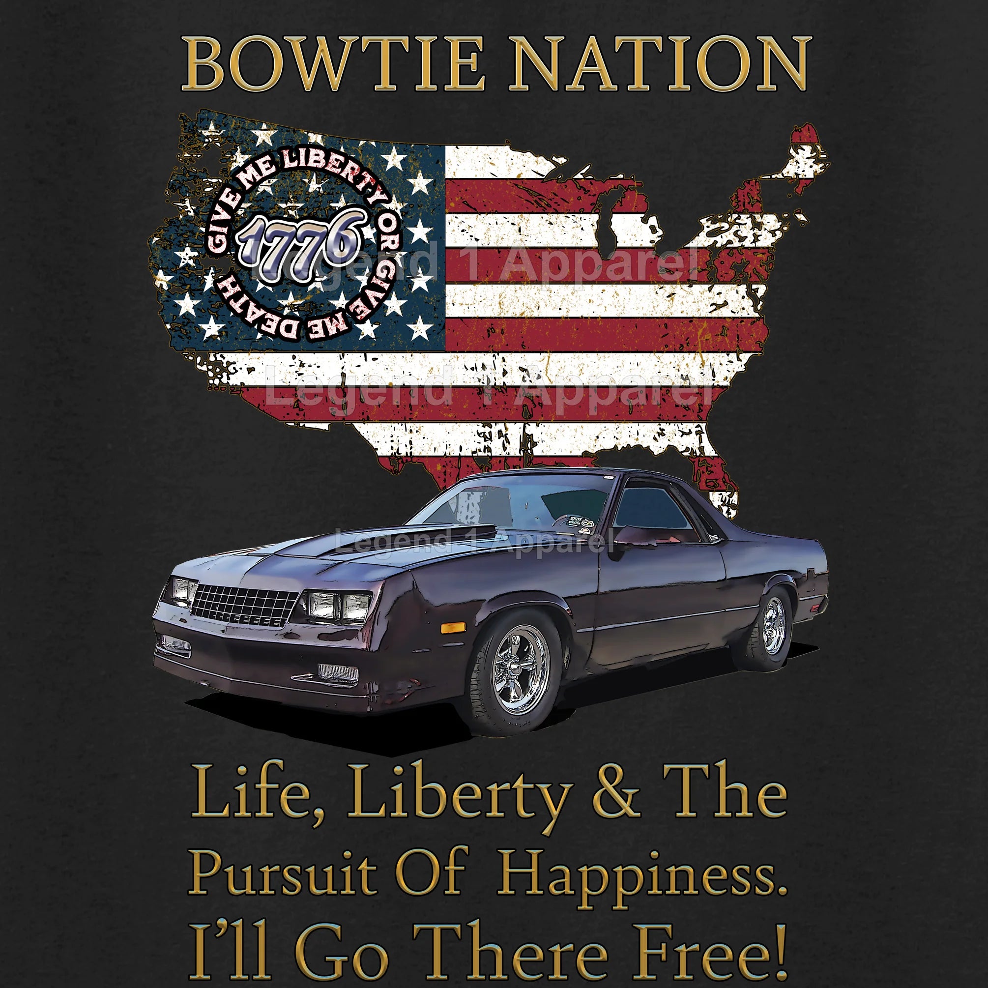 1983 Chevrolet El Camino SS Bowtie Nation T-Shirt – 83 Chevy Classic Truck Graphic Tee