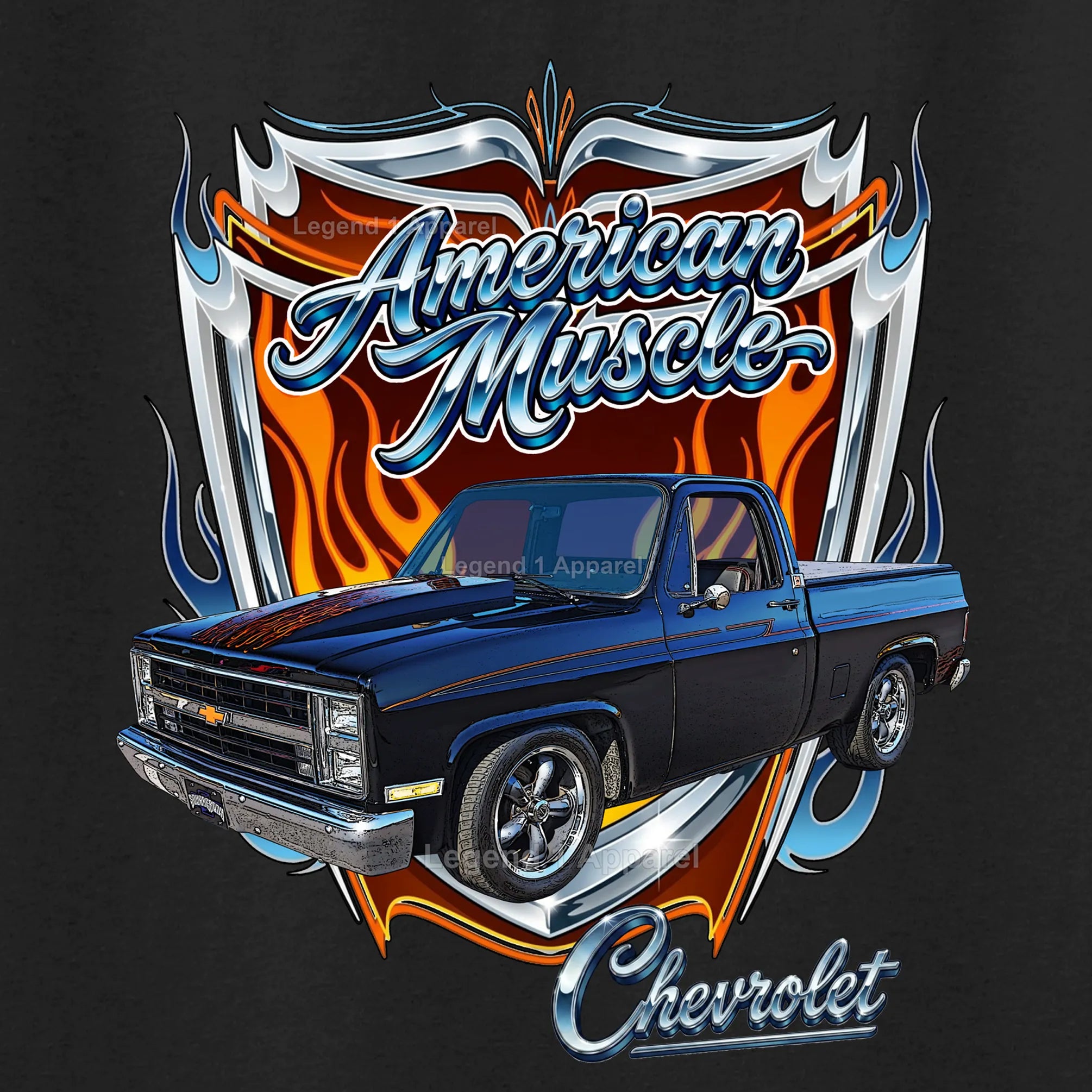 1985 Chevrolet Truck American Muscle T-Shirt – 85 Chevy C10 Classic Pick Up Graphic Tee