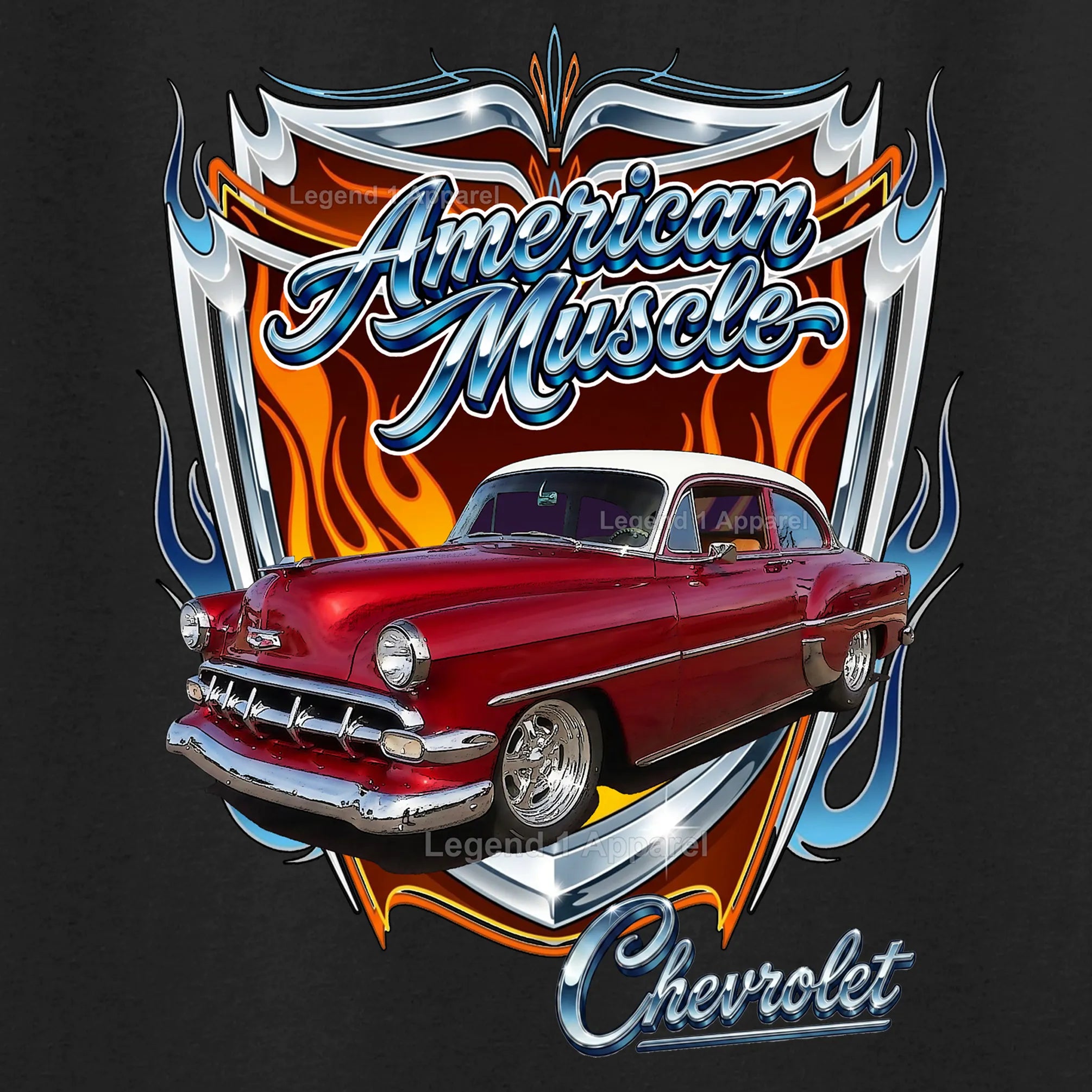 1954 Chevy Bel Air American Muscle T-Shirt –54 Chevrolet Bel Air Classic Car Graphic Tee