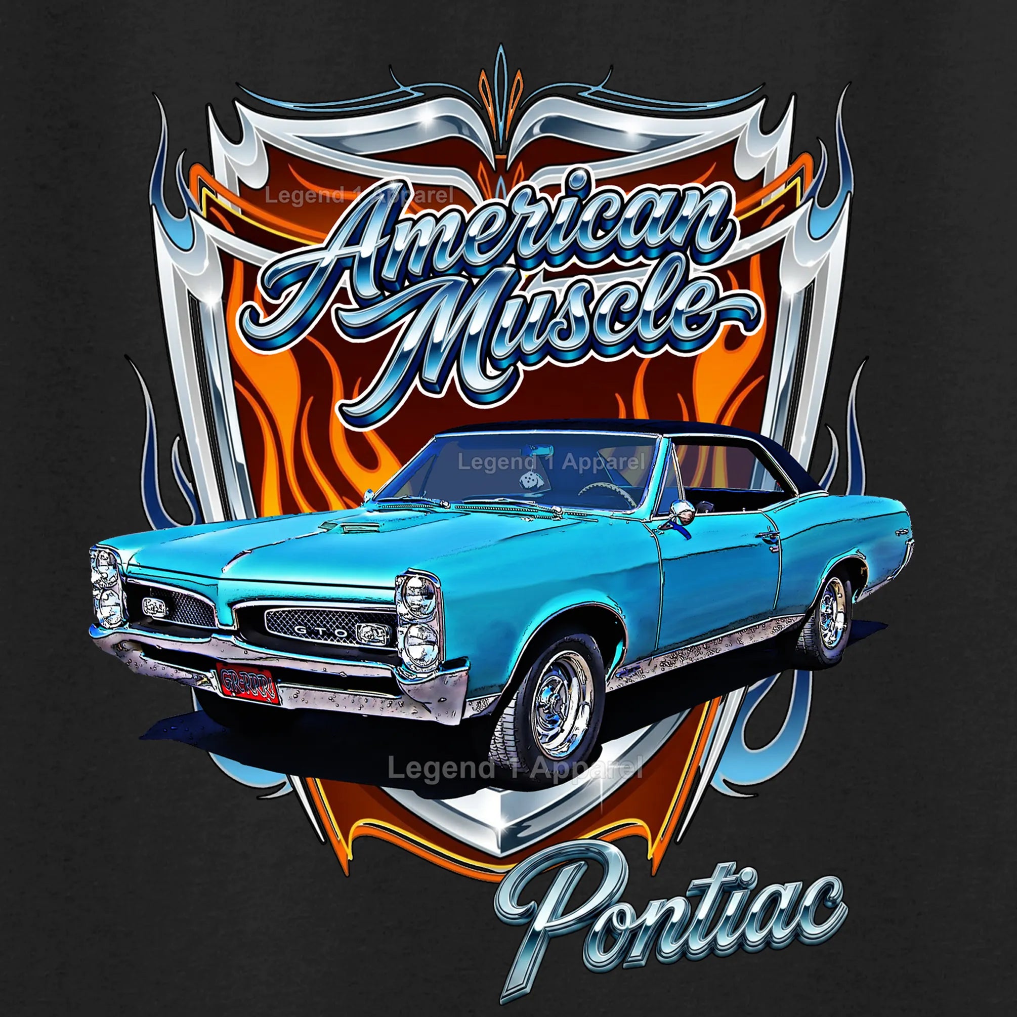 1967 Pontiac GTO American Muscle T-Shirt – 67 GTO Classic Car Graphic Tee