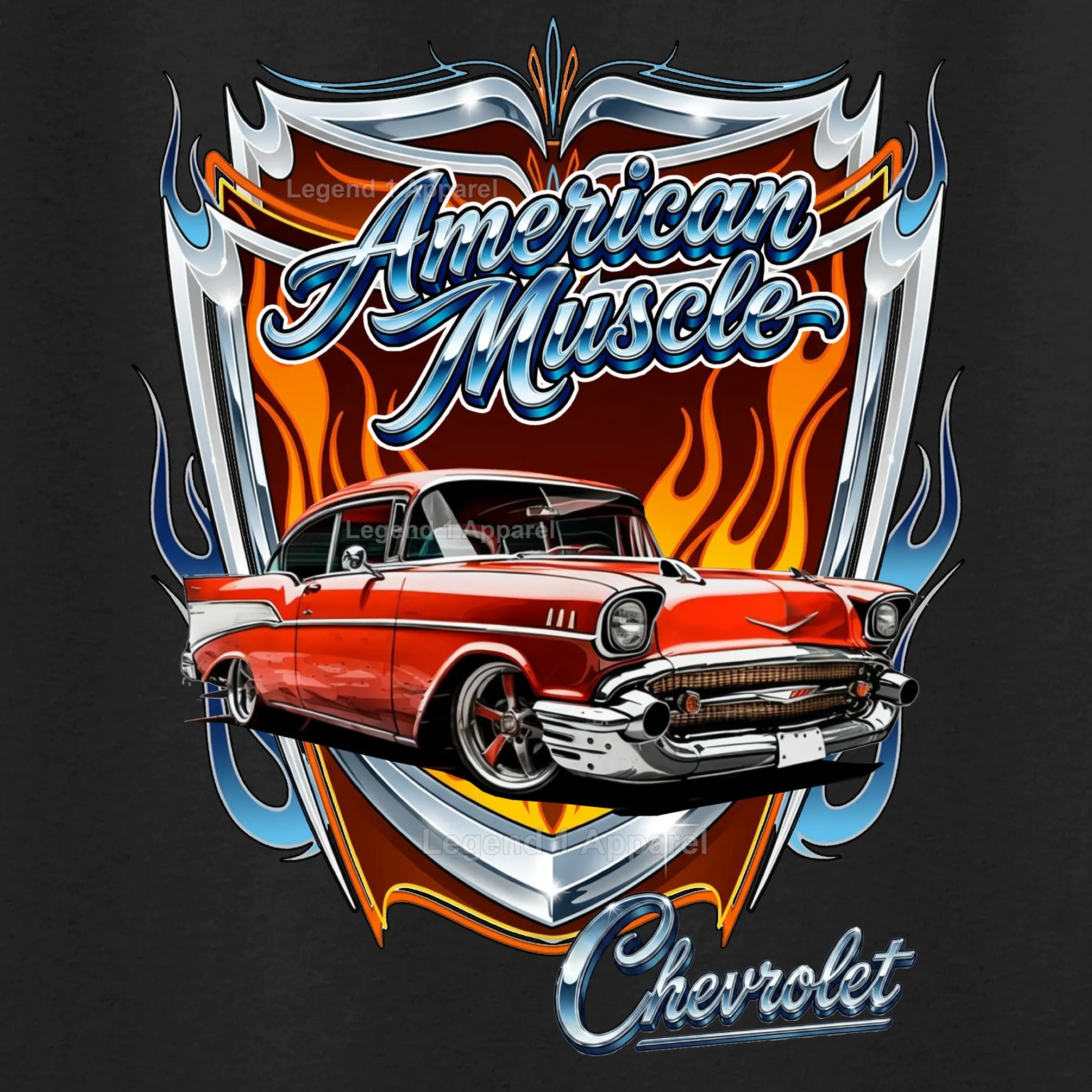 1957 Chevy Bel Air American Muscle T-Shirt – 57 Chevrolet Bel Air Classic Car Graphic Tee