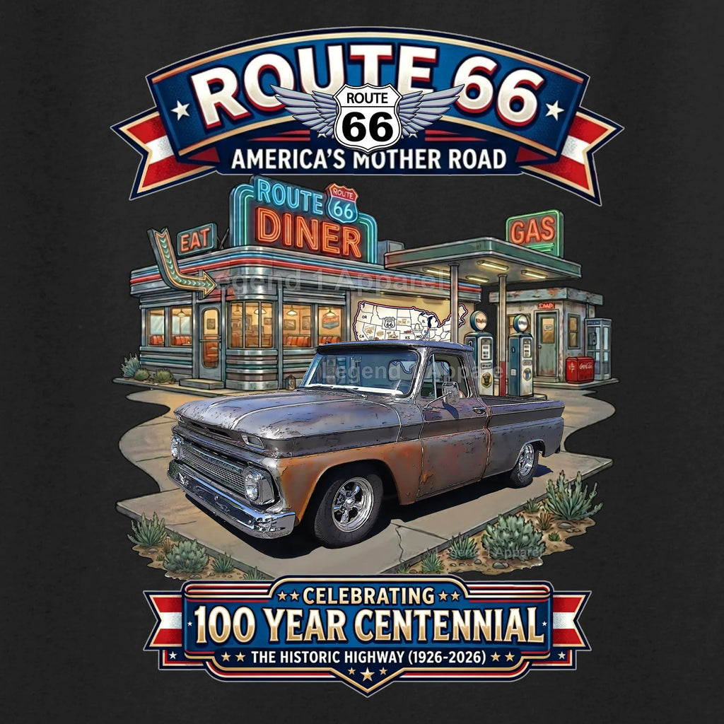 1965 Chevrolet Pick Up Classic Truck Graphic Tee – Route 66 Centennial T-Shirt