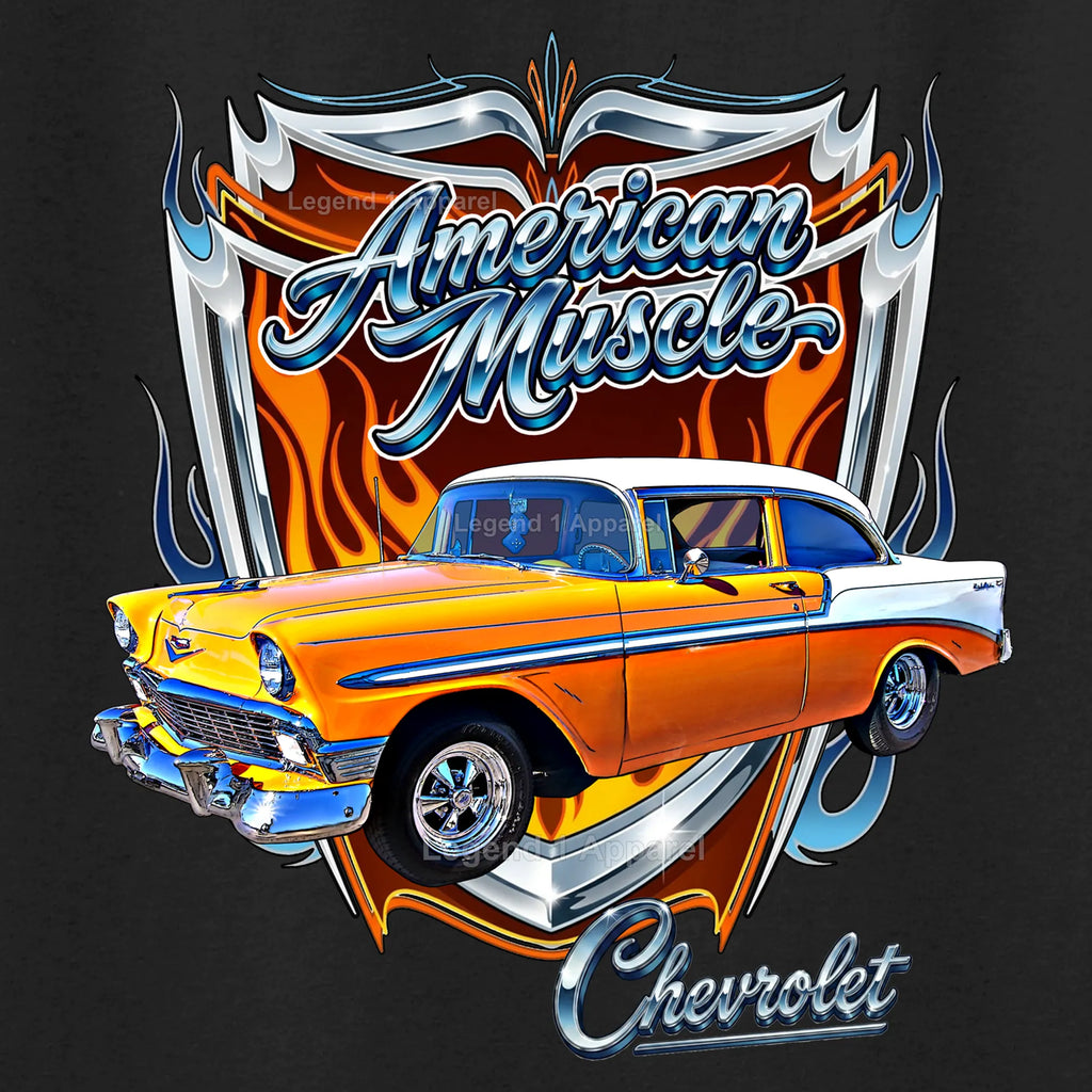 1956 Chevy Bel Air American Muscle T-Shirt –56 Chevrolet Bel Air Classic Car Graphic Tee