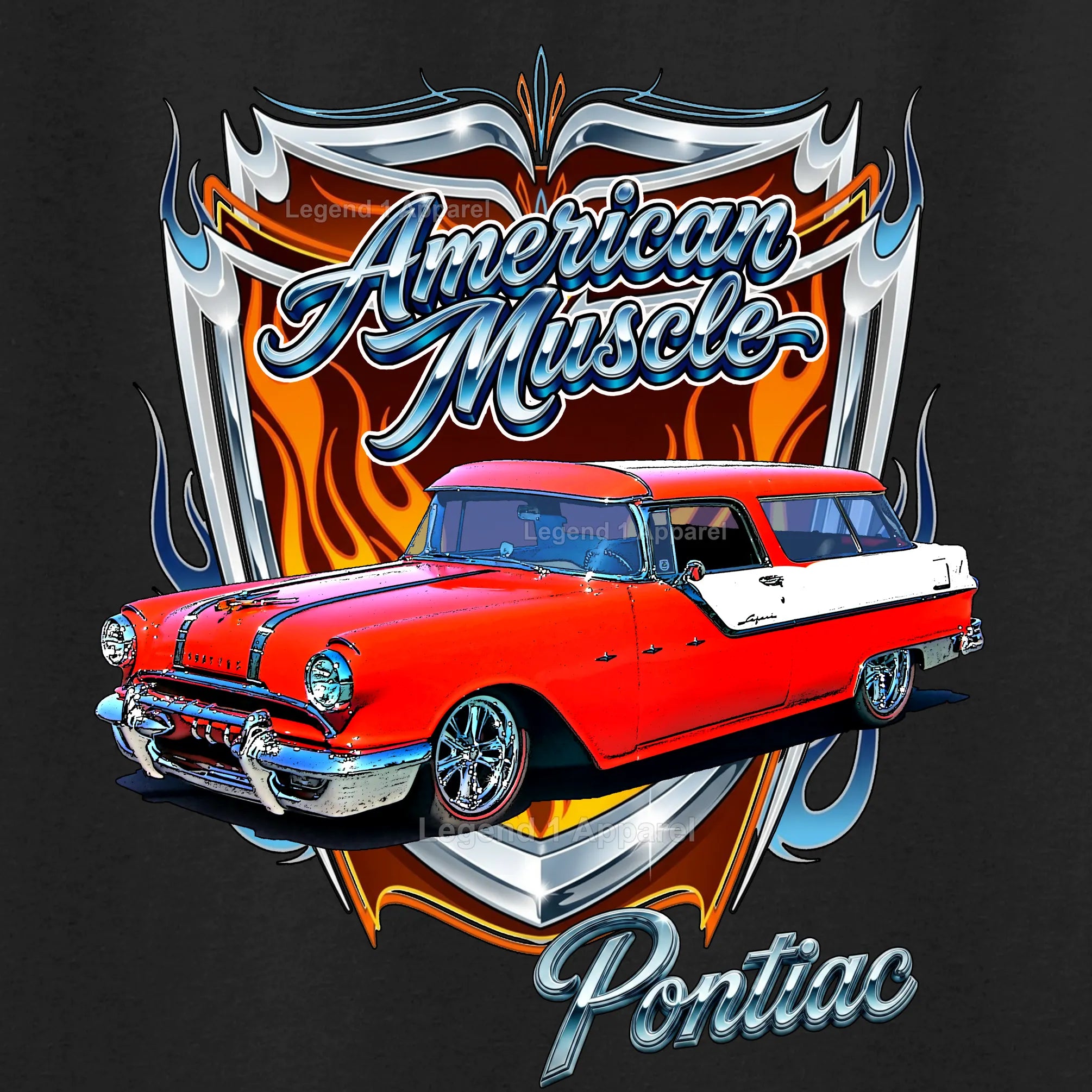 1956 Pontiac Safari American Muscle T-Shirt – 56 Pontiac Wagon Classic Car Graphic Tee