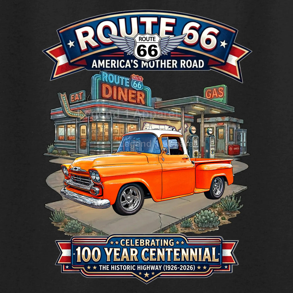 1958 Chevrolet Pick Up Classic Truck Graphic Tee – Route 66 Centennial T-Shirt