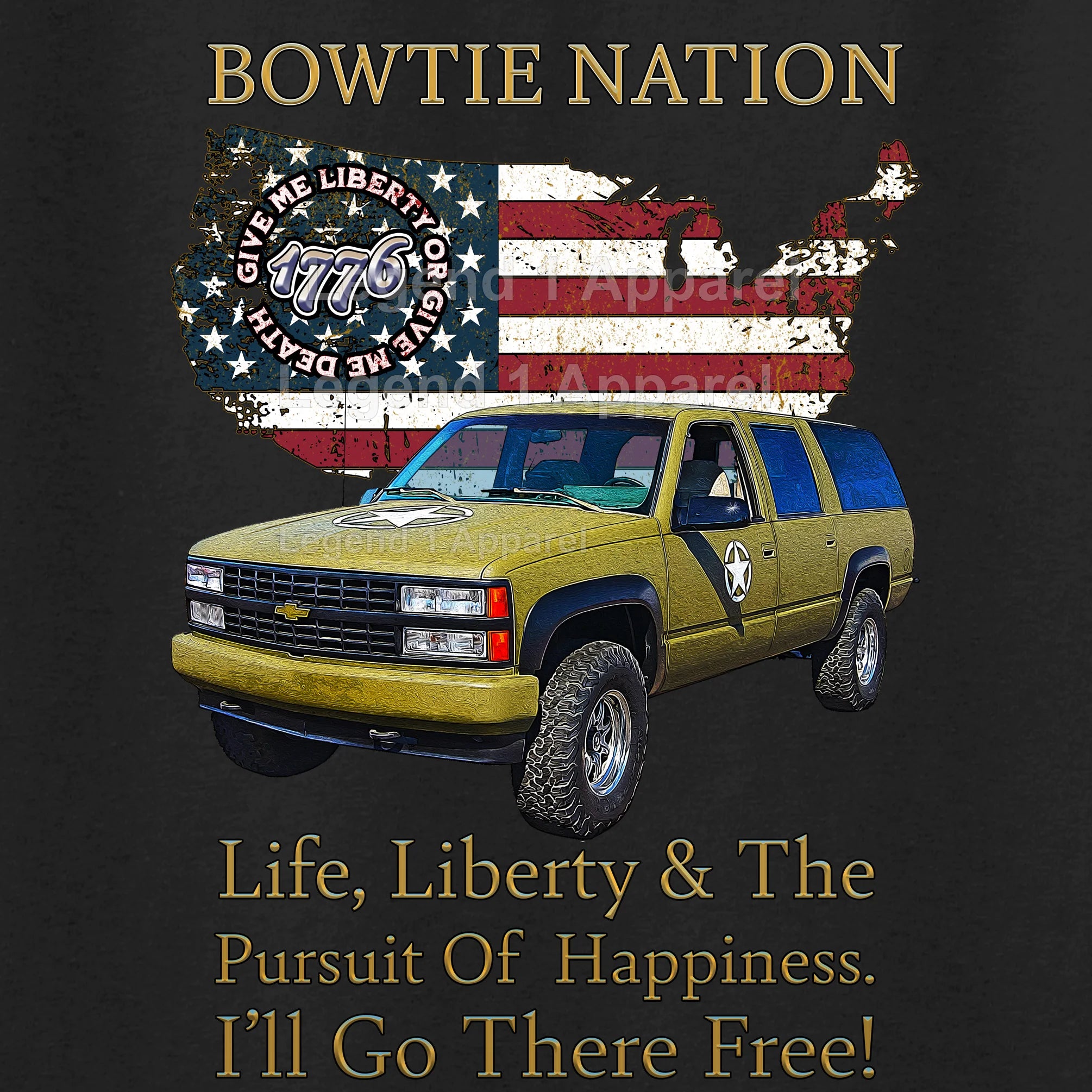 1993 Chevrolet Suburban K1500 Bowtie Nation T-Shirt – 93 Chevy Classic Truck Graphic Tee