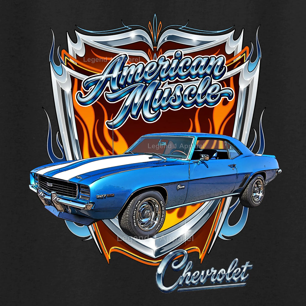1969 Chevrolet Camaro American Muscle T-Shirt – 69 Chevy Classic Car Graphic Tee