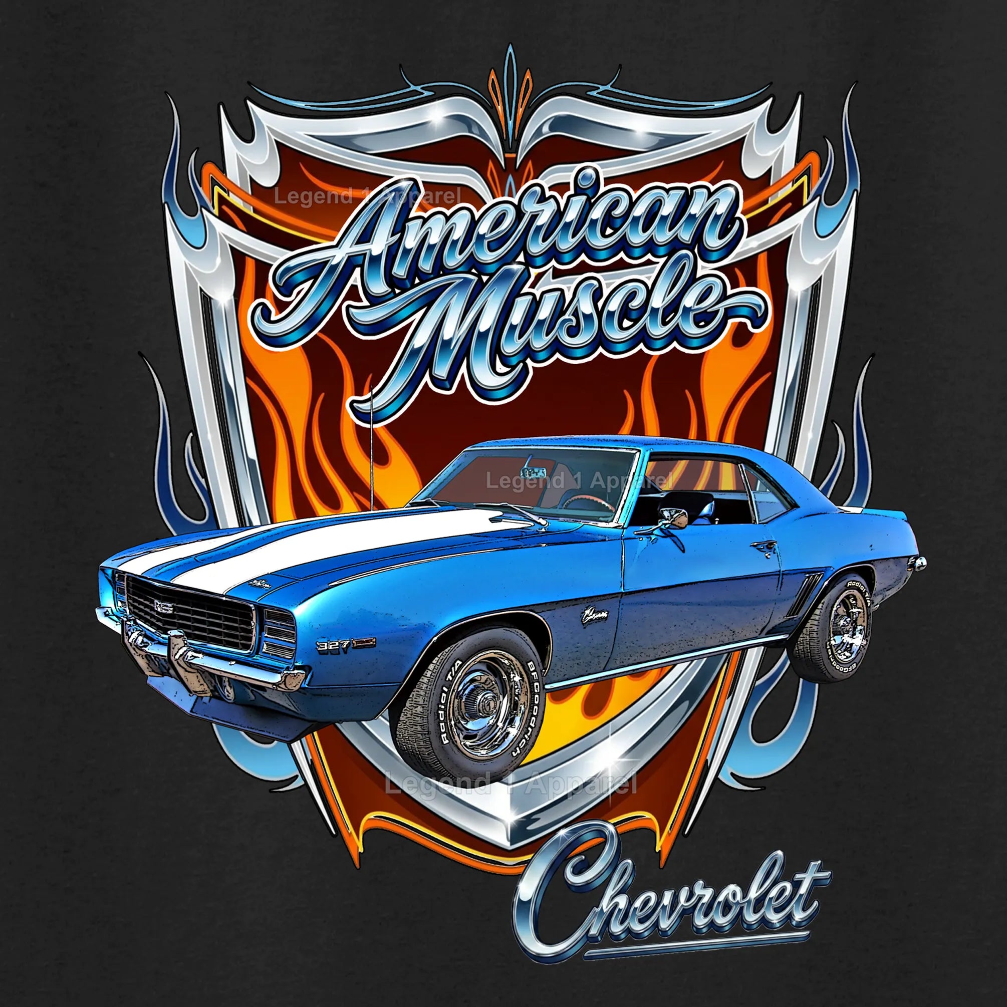 1969 Chevrolet Camaro American Muscle T-Shirt – 69 Chevy Classic Car Graphic Tee