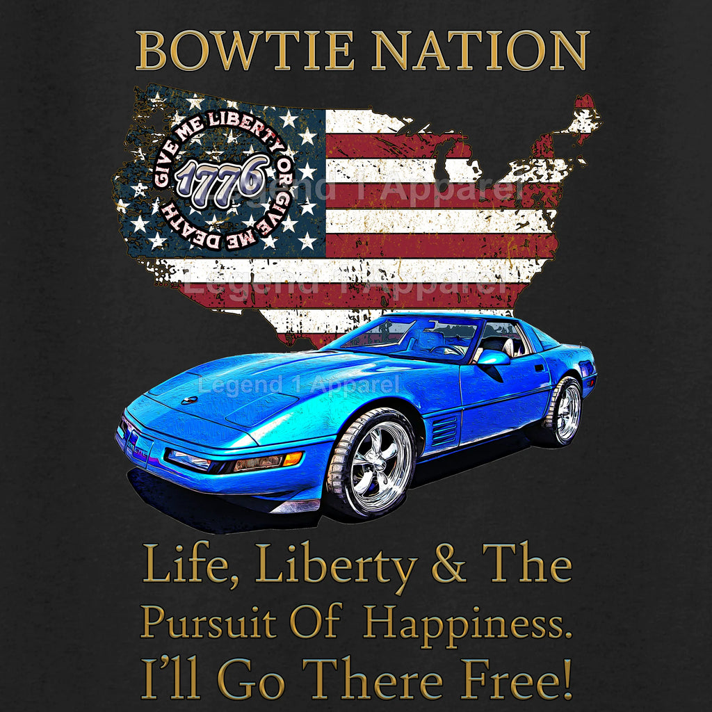 1992 Chevrolet C4 Corvette Bowtie Nation T-Shirt – 92 Chevy Classic Car Graphic Tee