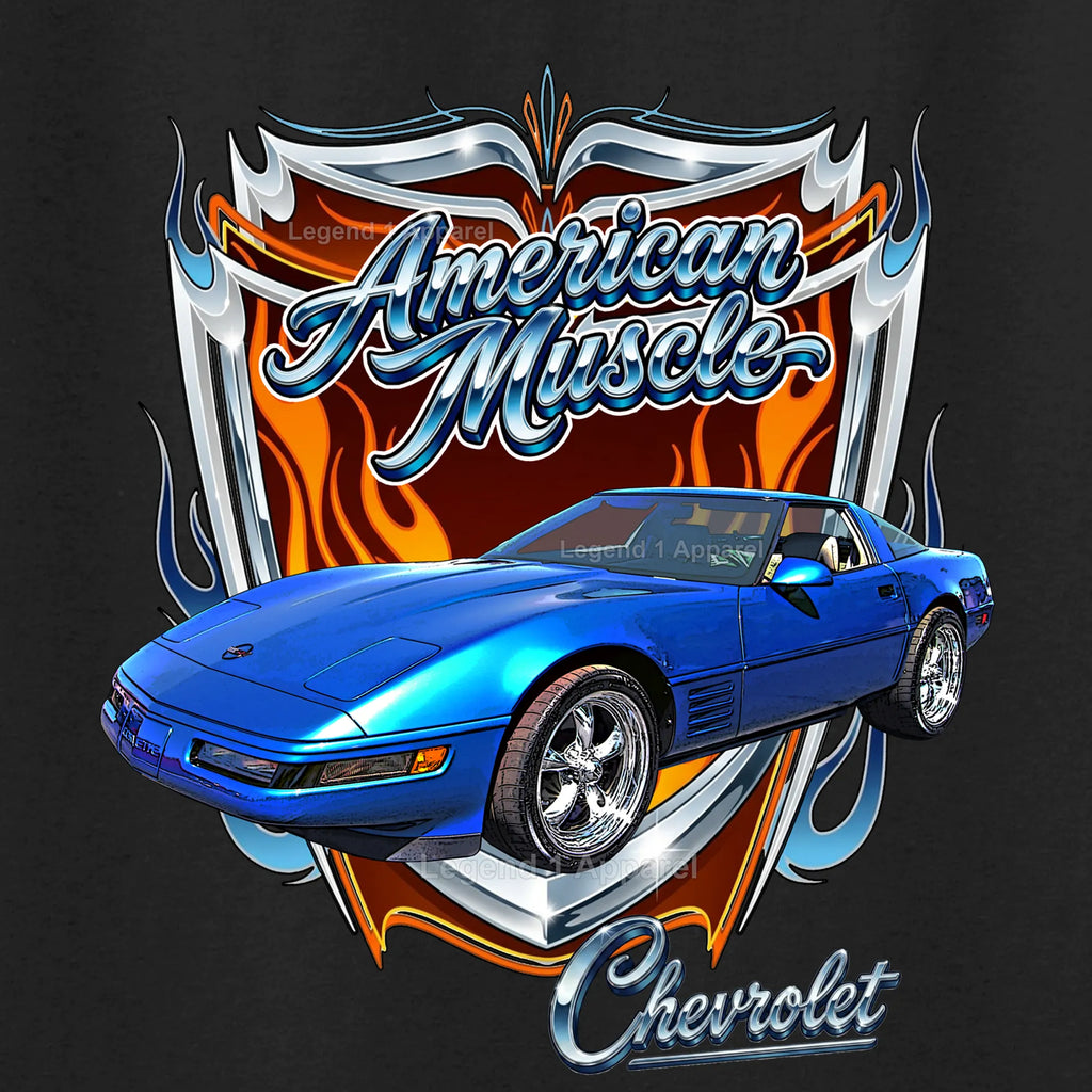 1992 Chevrolet Corvette C4 American Muscle T-Shirt – 92 Chevy Classic Car Graphic Tee
