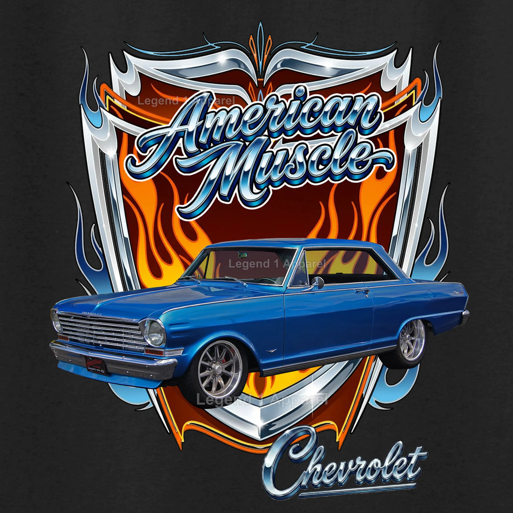 1963 Chevrolet Nova SS American Muscle T-Shirt – 63 Chevy Classic Car Graphic Tee