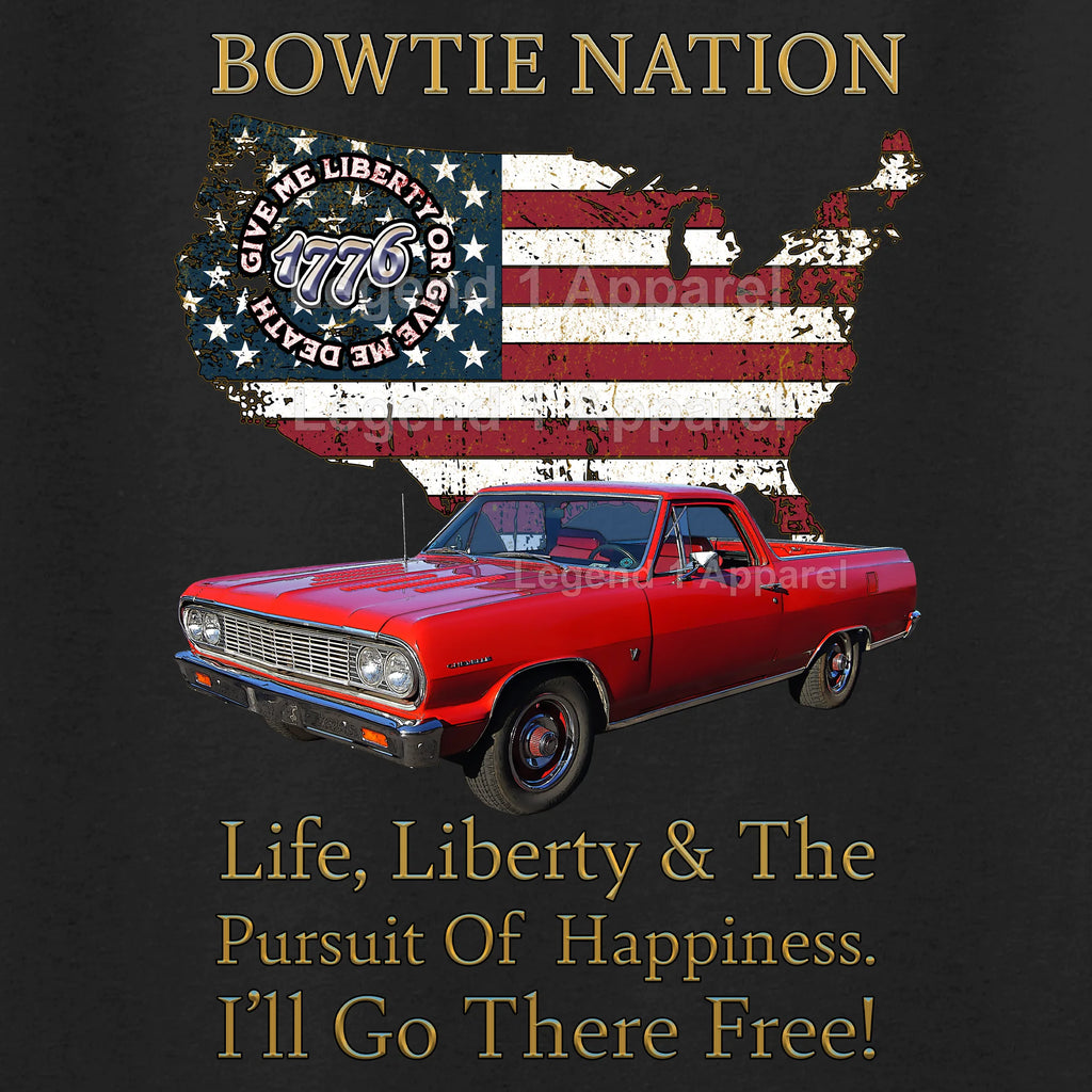 1964 Chevrolet El Camino Bowtie Nation T-Shirt – 64 Chevy Classic Truck Graphic Tee