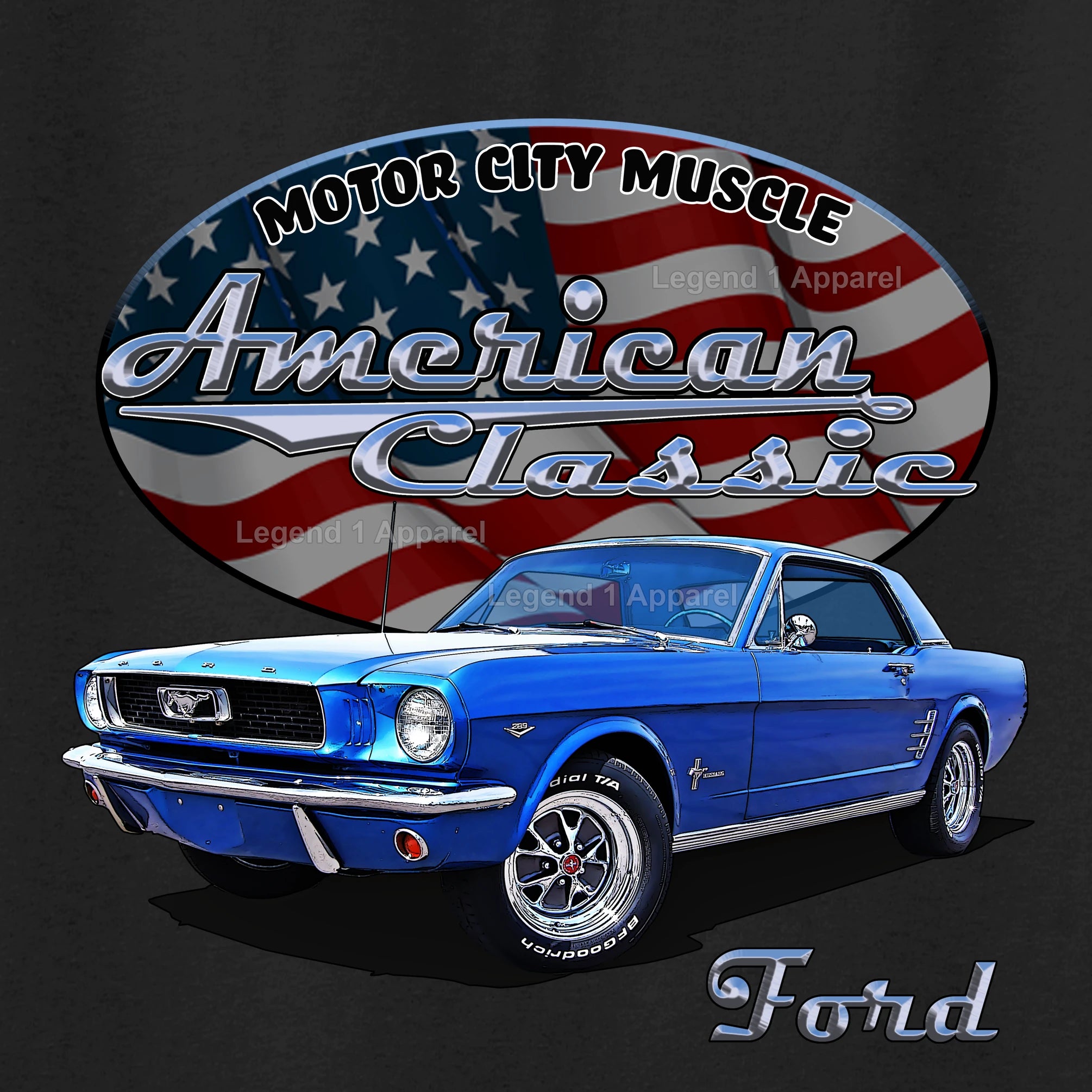 1966 Ford Mustang Coupe - American Classic Muscle Car T-shirt (Copy)