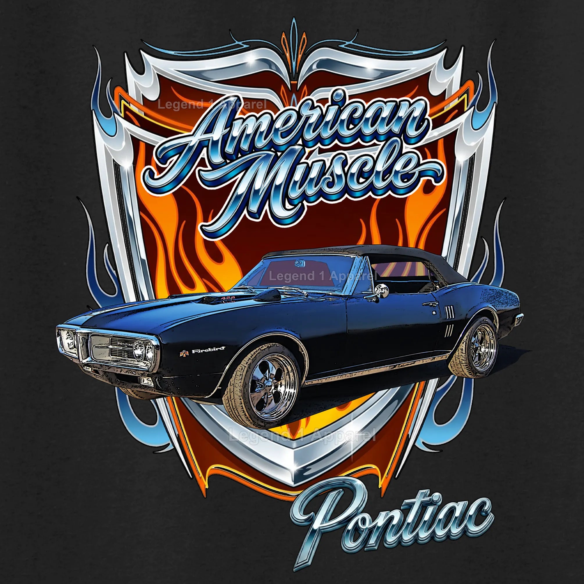 1967 Pontiac Firebird American Muscle T-Shirt – 67 Firebird Classic Car Graphic Tee