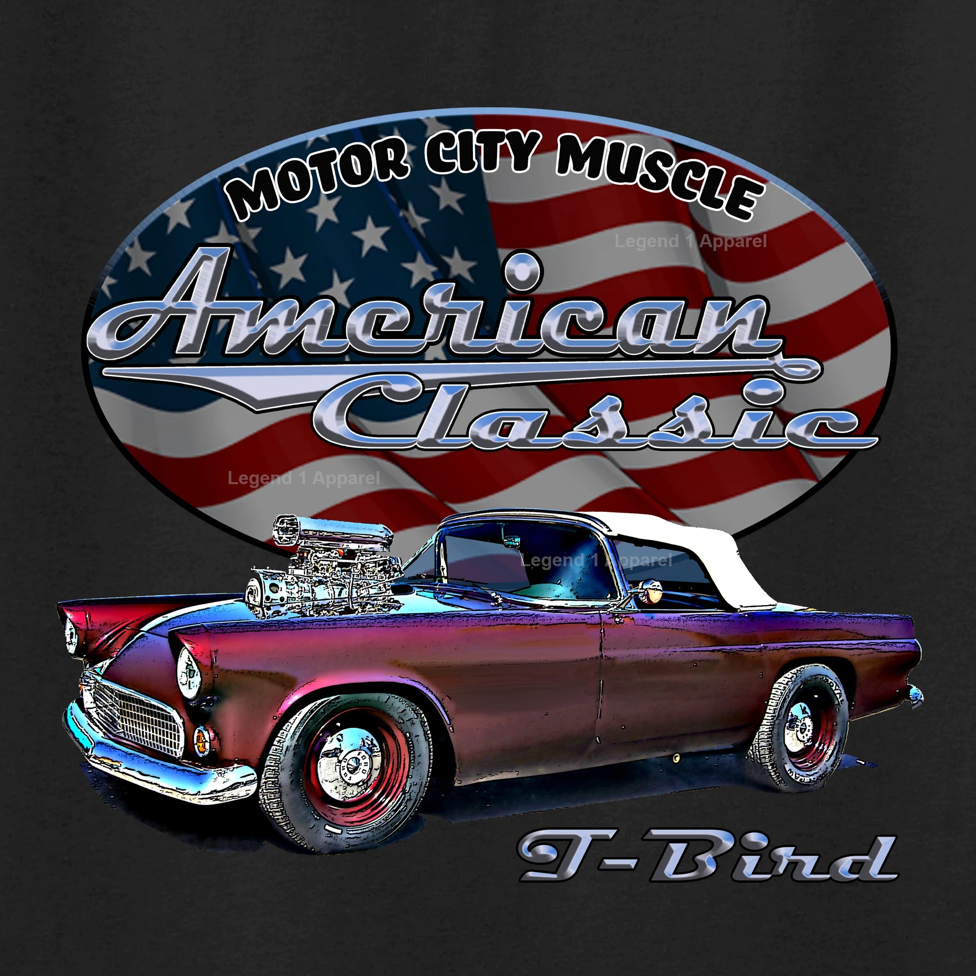 1955 Ford Thunderbird - American Classic Muscle Car T-shirt