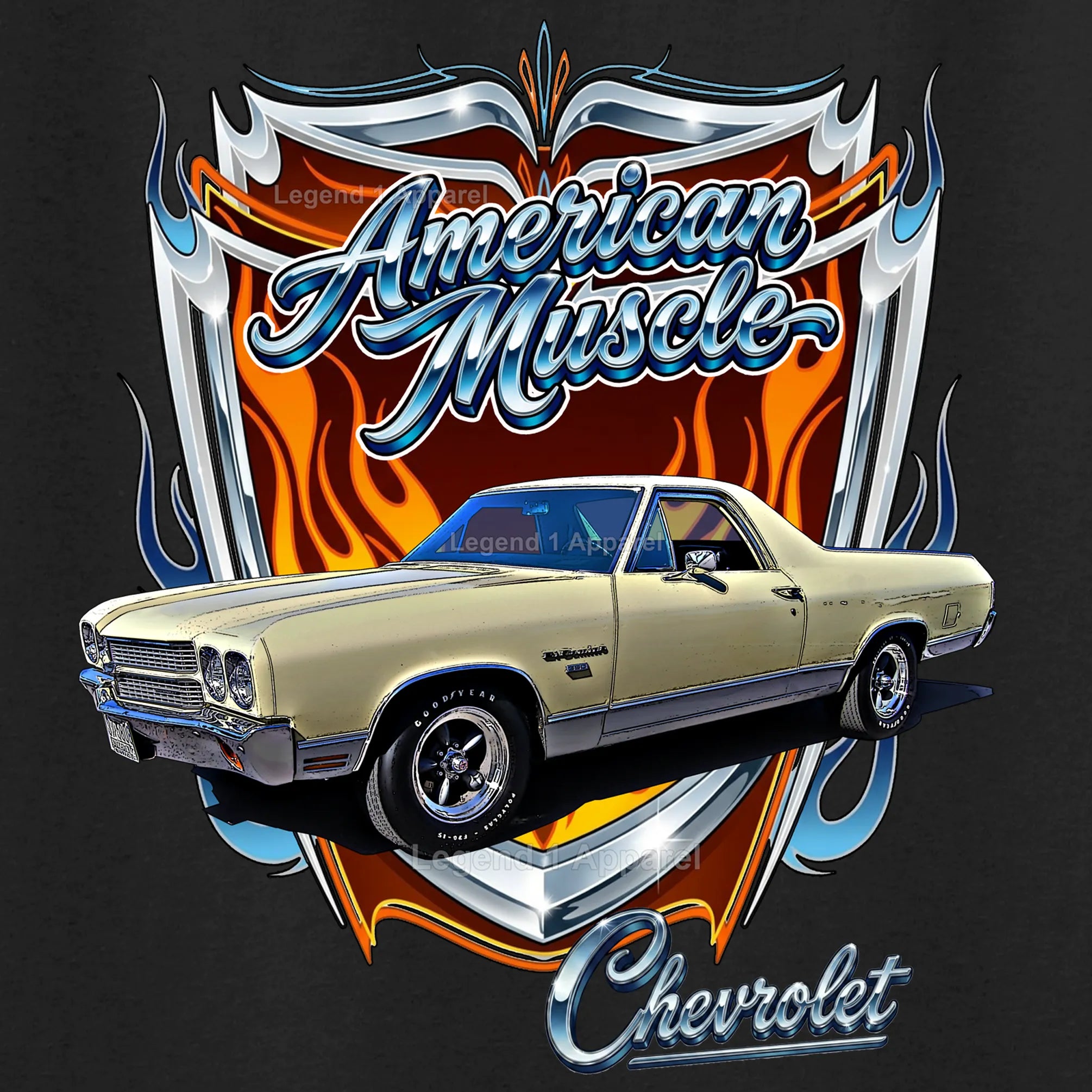 1970 Chevrolet El Camino American Muscle T-Shirt – 70 Chevy Classic Truck Graphic Tee