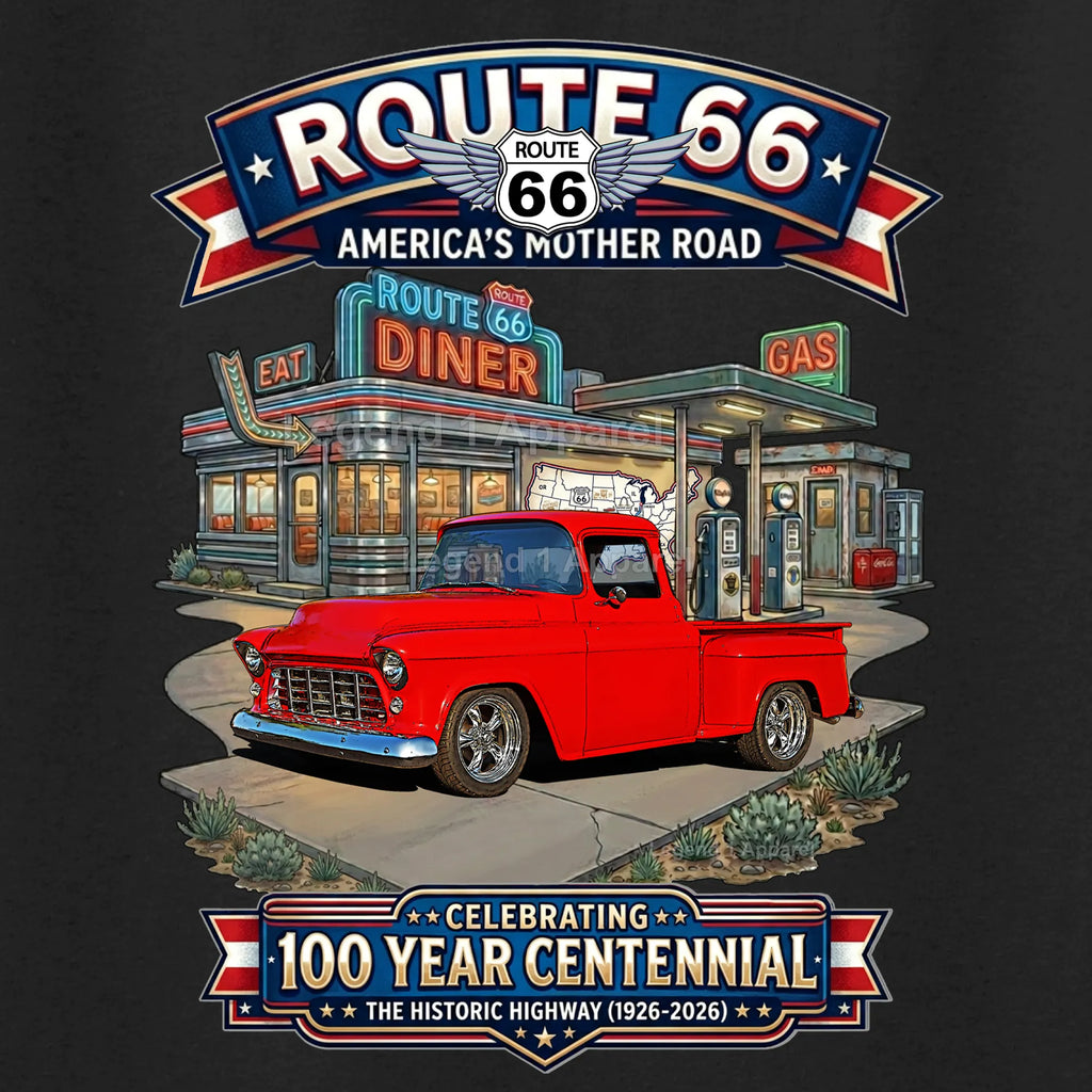 1956 Chevrolet Pick up Classic Truck Graphic Tee – Route 66 Centennial T-Shirt