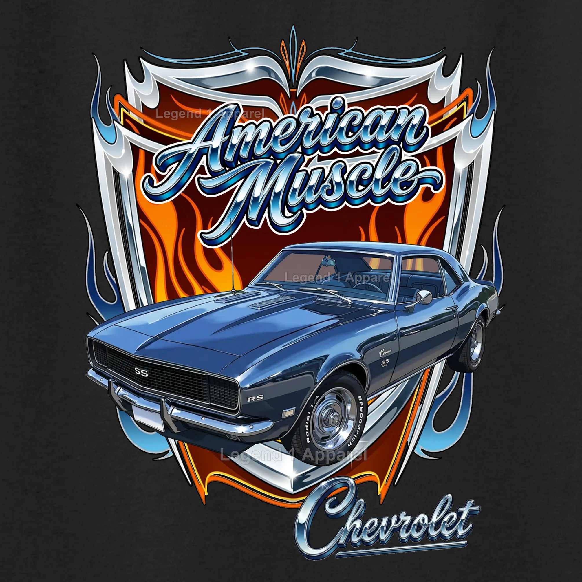 1968 Chevrolet Camaro American Muscle T-Shirt – 68 Chevy Classic Car Graphic Tee