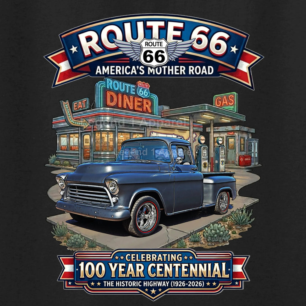 1955 Chevrolet Pick up Classic Truck Graphic Tee – Route 66 Centennial T-Shirt