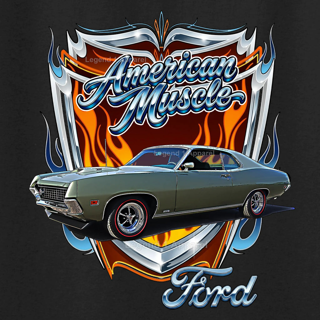 1970 Ford Torino Classic Car Graphic Tee – American Muscle T-Shirt