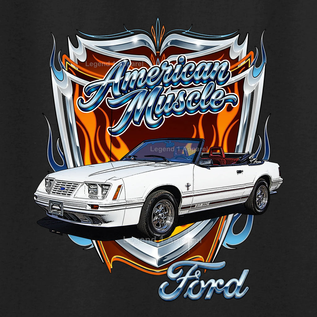 1984 Ford Mustang GT Classic Car Graphic Tee – American Muscle T-Shirt