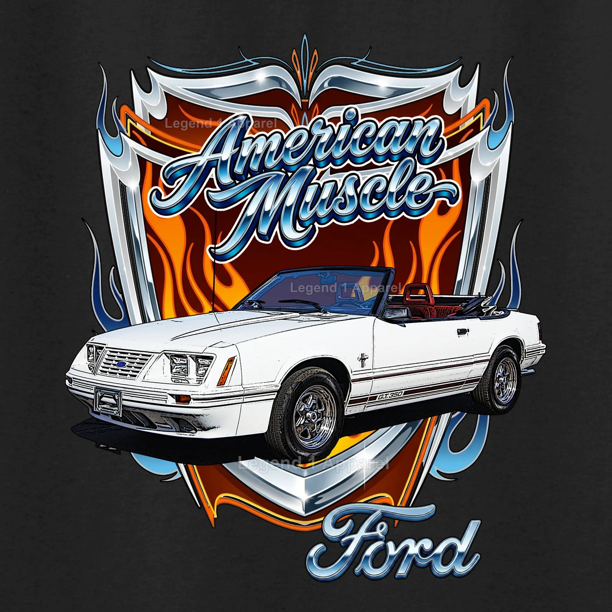 1984 Ford Mustang GT Classic Car Graphic Tee – American Muscle T-Shirt