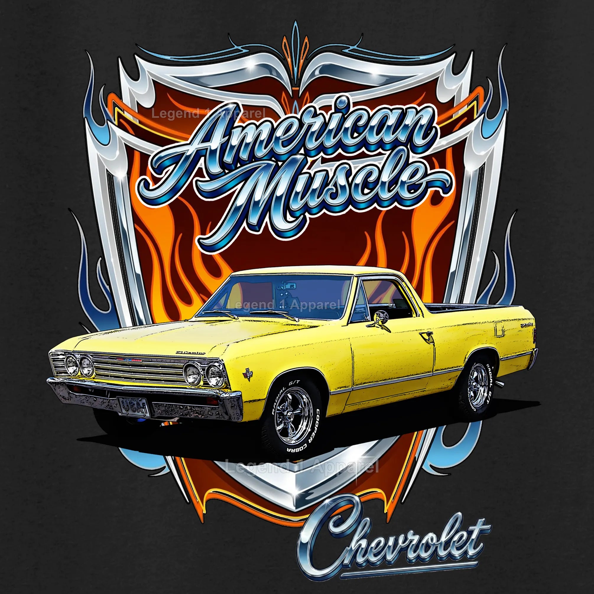 1967 Chevrolet El Camino American Muscle T-Shirt – 67 Chevy Classic Truck Graphic Tee