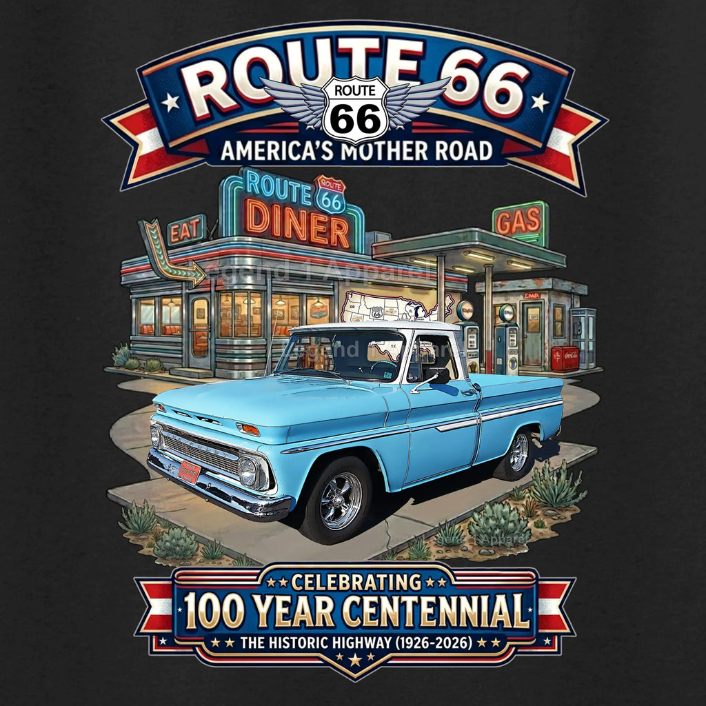 1964 Chevrolet Pick Up Classic Truck Graphic Tee – Route 66 Centennial T-Shirt