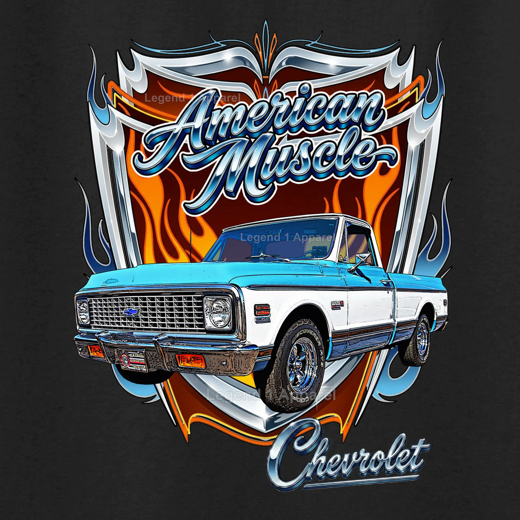 1972 Chevrolet Truck American Muscle T-Shirt – 72 Chevy C10 Classic Pick Up Graphic Tee