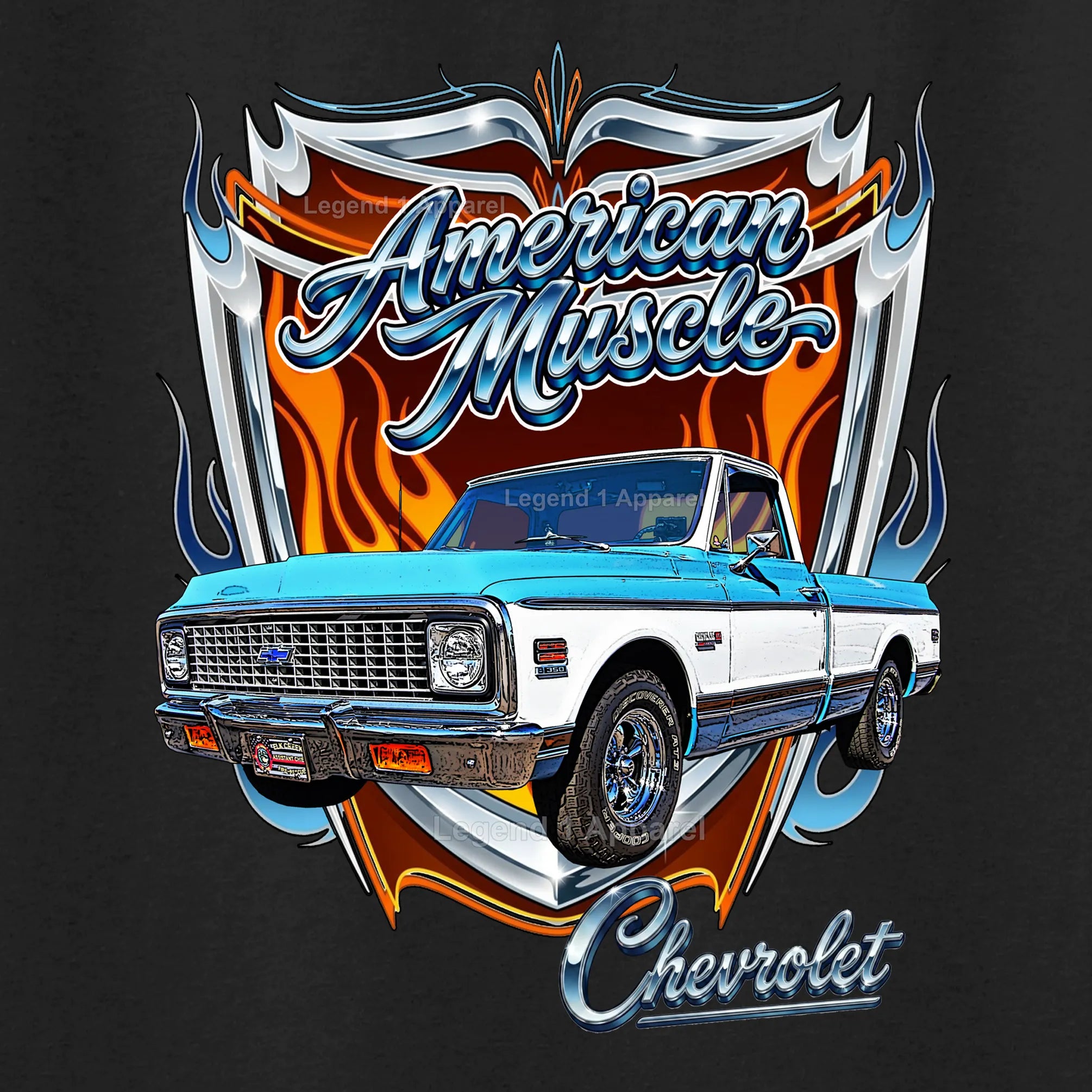 1972 Chevrolet Truck American Muscle T-Shirt – 72 Chevy C10 Classic Pick Up Graphic Tee