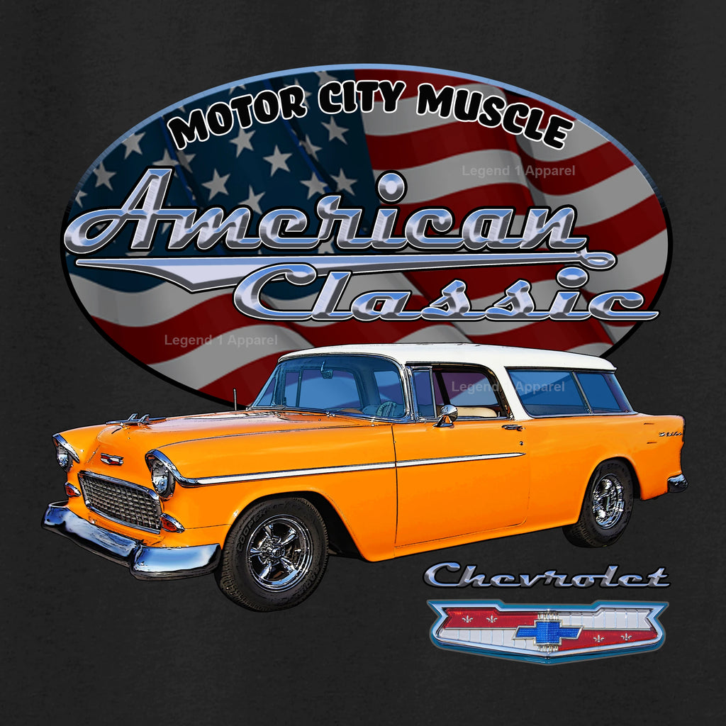 1955 Chevrolet Bel Air Nomad - American Classic Muscle Car T-shirt