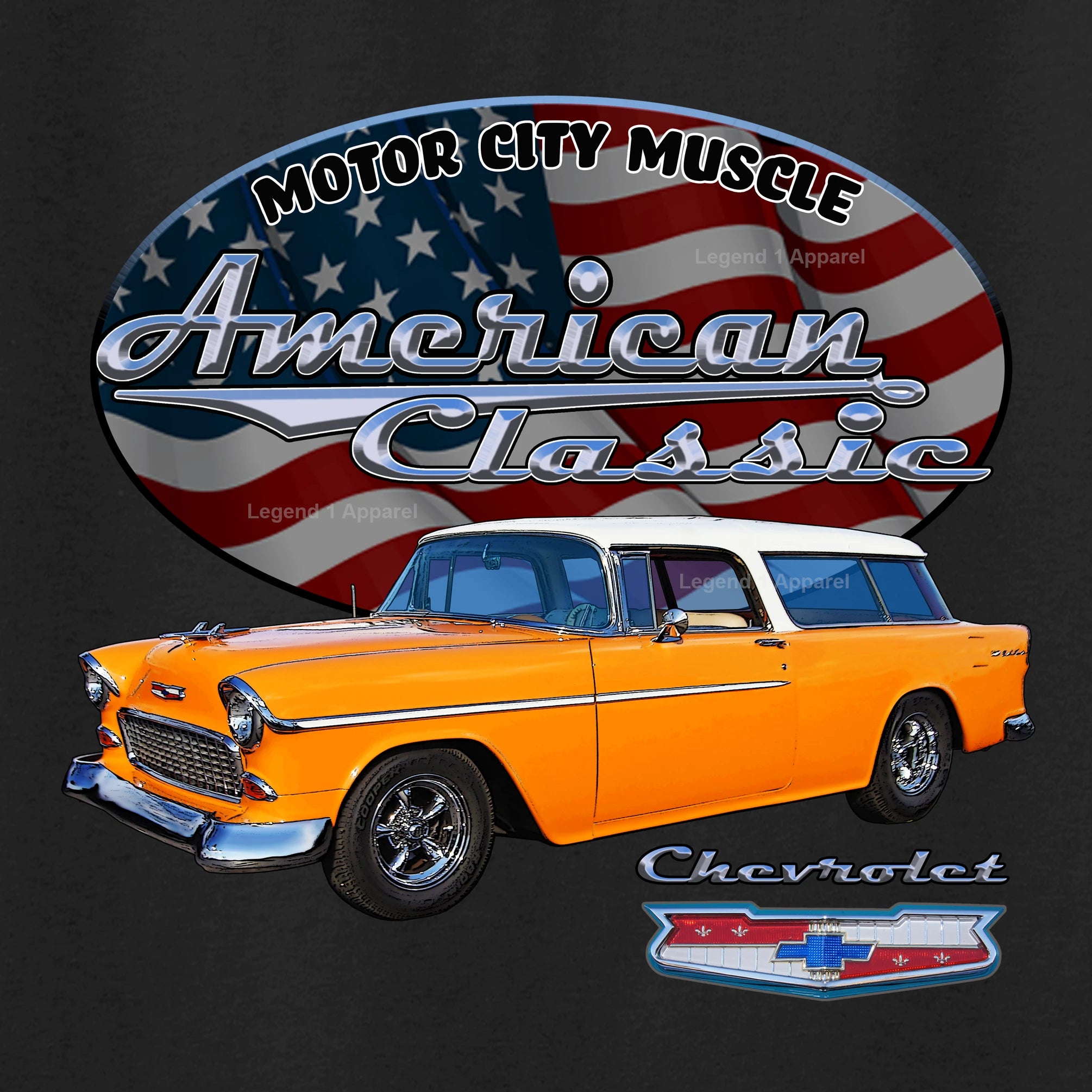 1955 Chevrolet Bel Air Nomad - American Classic Muscle Car T-shirt